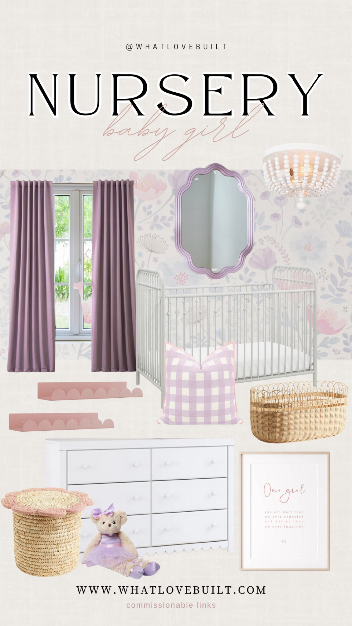 Baby Girl Nursery Room Inspo!

#babygirl #babyroom #nursery #babyroom #baby #girlsroom #home #homedesign #pregnancy #crib #rockingchair #glider #shelf #wallpaper #floral #purple #pink #babybedroom 

#LTKBaby #LTKBump #LTKHome
