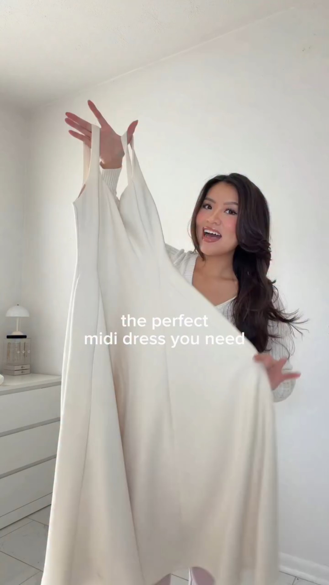 a timeless white midi, elevated style without the splurge😩💕comment “dress” to get the exact dress I’m wearing 

#whitedress #mididress #classy #outfit #fashion