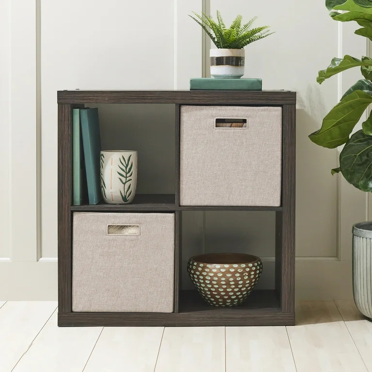 Better Homes & Gardens 4-Cube Storage Organizer, Tobacco Oak | Walmart (US)