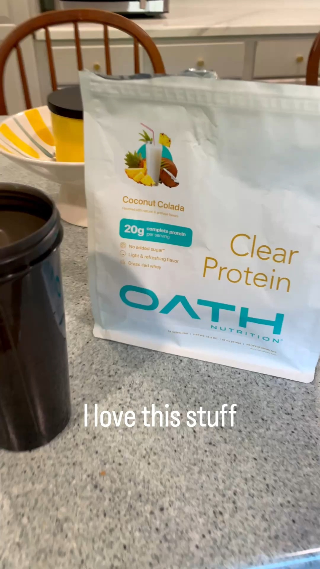 Clear protein! Sometimes protein shakes gag me, and this is more like a Gatorade. It’s refreshing and easy to sip on. A good way to get 20 g of protein. Piña colada is my favorite. 

#LTKActive #LTKOver40 #LTKfitnessgoals