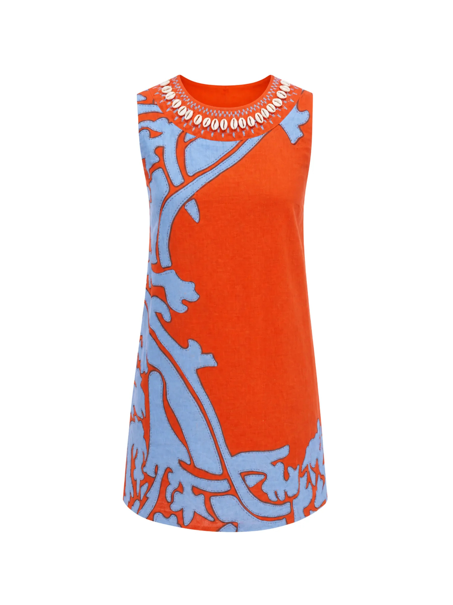 Evelyn Dress in Coral Art | Beau & Ro