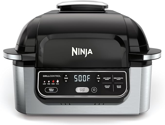 Ninja | Indoor Grill | Foodi | 5-in-1 (Grill, Air Fry, Roast, Bake, and Dehydrate | Fits up to 3l... | Amazon (US)
