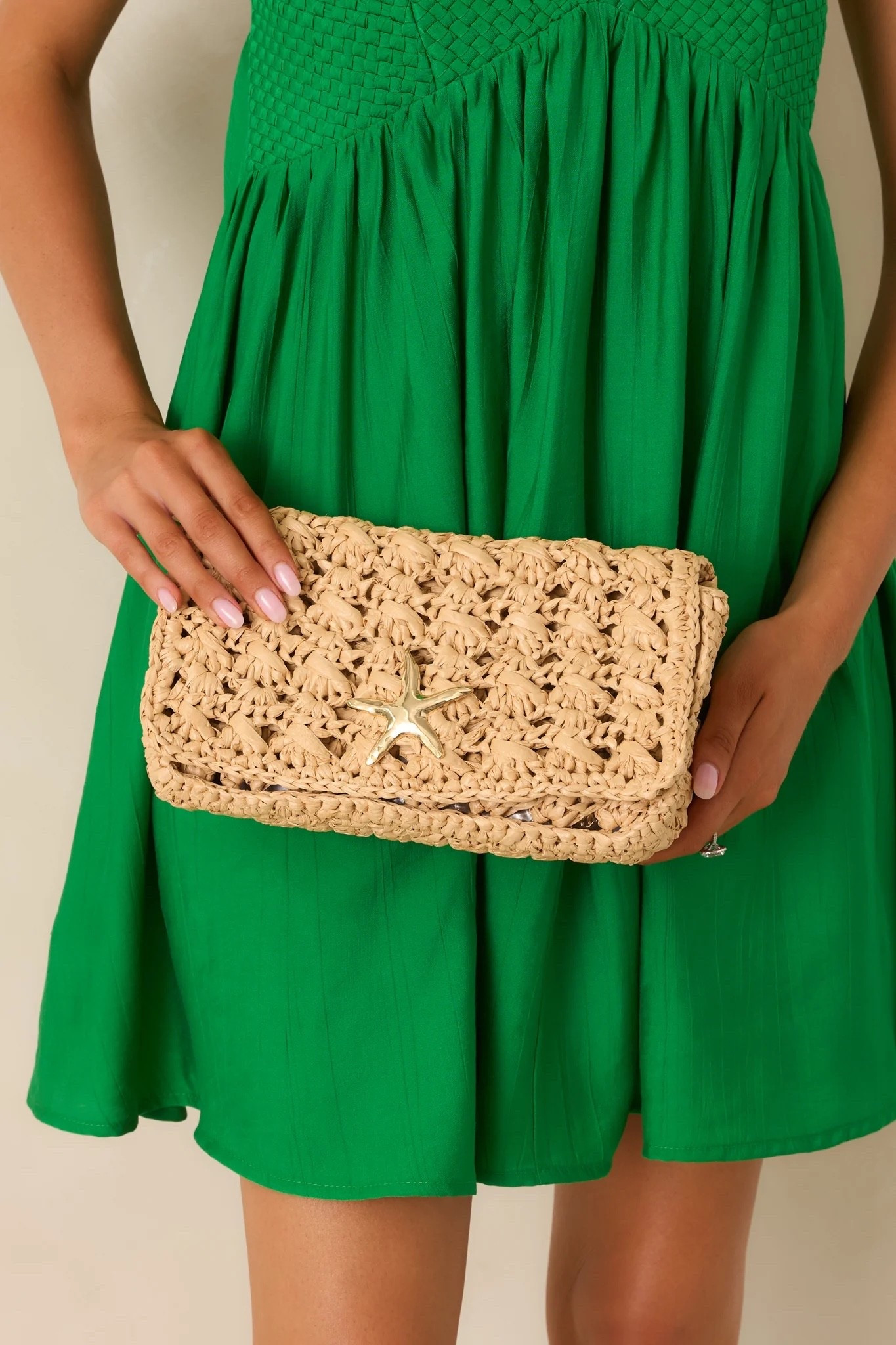 This raffia clutch blends natural texture with a starfish accent for a polished coastal statement. The structured shape keeps it elegant, making it easy to transition from daytime resort wear to evening styling. Under $70, and take 25% off site wide with the code MEMORIAL25.

Keywords:

* raffia clutch
* natural straw clutch
* starfish clutch
* coastal clutch bag
* beach clutch
* summer evening bag
* woven raffia bag
* resort wear clutch
* vacation clutch
* beach wedding accessories
* seaside handbag
* tropical clutch
* ocean inspired accessories
* summer fashion bag
* lightweight clutch
* straw evening bag
* coastal style accessories

#LTKgrwm #LTKootd #LTKTravel