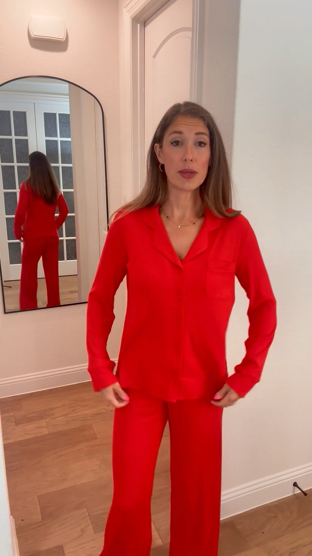 One of my favorite PJ sets! Skims super soft long sleeve Pajamas with Pants.  I’m wearing a medium 5’10 150 lbs 36C

#LTKTall #LTKselfcare #LTKSeasonal