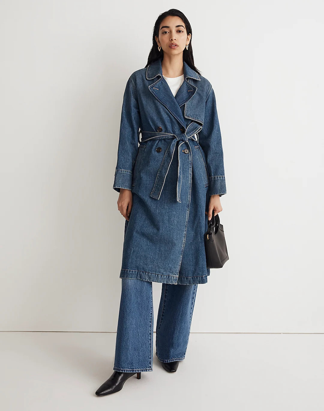 Oversized Denim Trench Coat in Rensberry Wash | Madewell