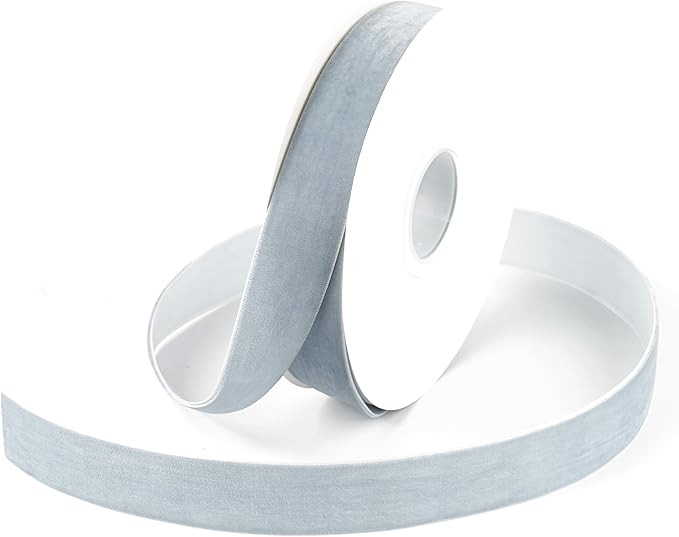 Dusty Blue Velvet Ribbon 1 Inch Vintage Blue Single Face Velvet Christmas Ribbon for Tree Decorat... | Amazon (US)