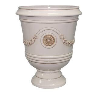 Southern Patio Porter 15.50 in. x 18 in. Ivory Resin Composite Urn Planter CMX-047032 | The Home Depot