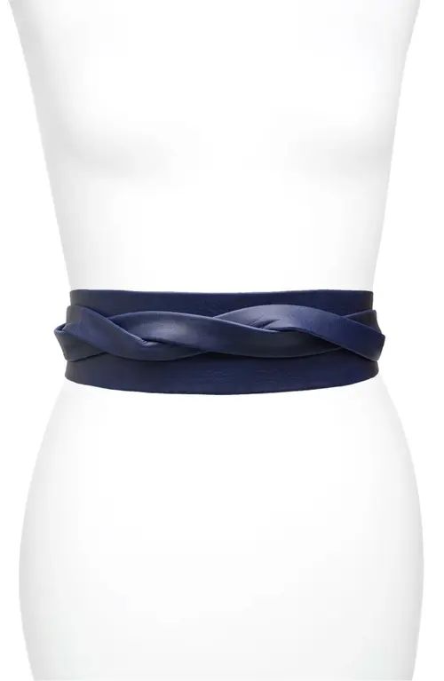 Ada Classic Leather Wrap Belt in Marine at Nordstrom | Nordstrom