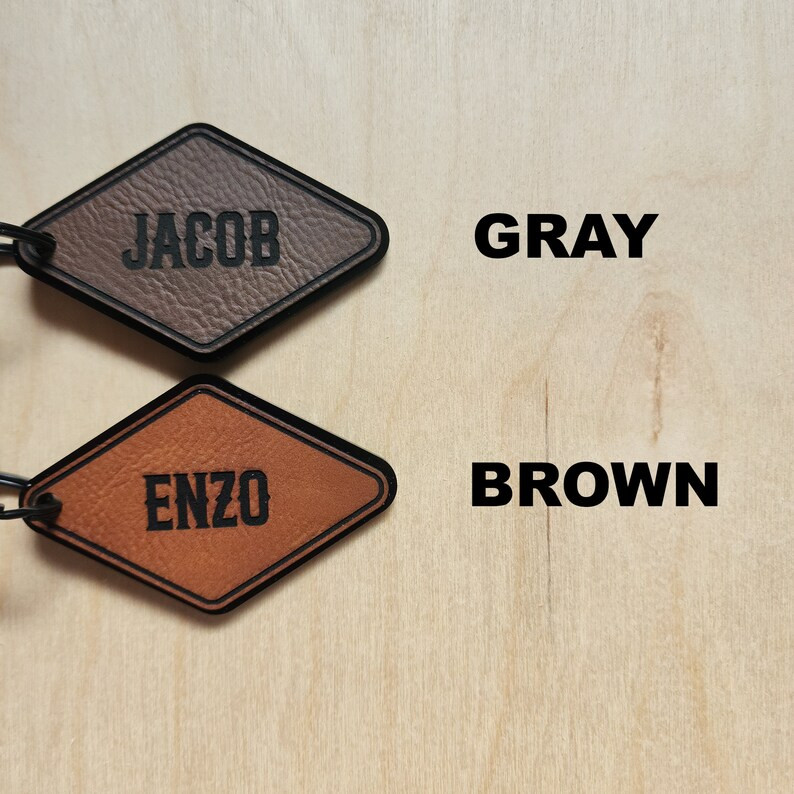 Personalized Leather Keychain, Matte Acrylic Keychain, Boy Keychains, Kids Keychains, Boys Bag Ta... | Etsy (US)