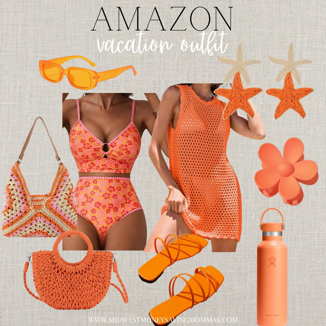 Monochromatic vacation outfit

Orange bikini swimsuit coverup beach outfit  sunglasses  beach bag  sandals  purse  owala water bottle  starfish earrings  flower hair clip 

#LTKmomlife #LTKgrwm #LTKootd