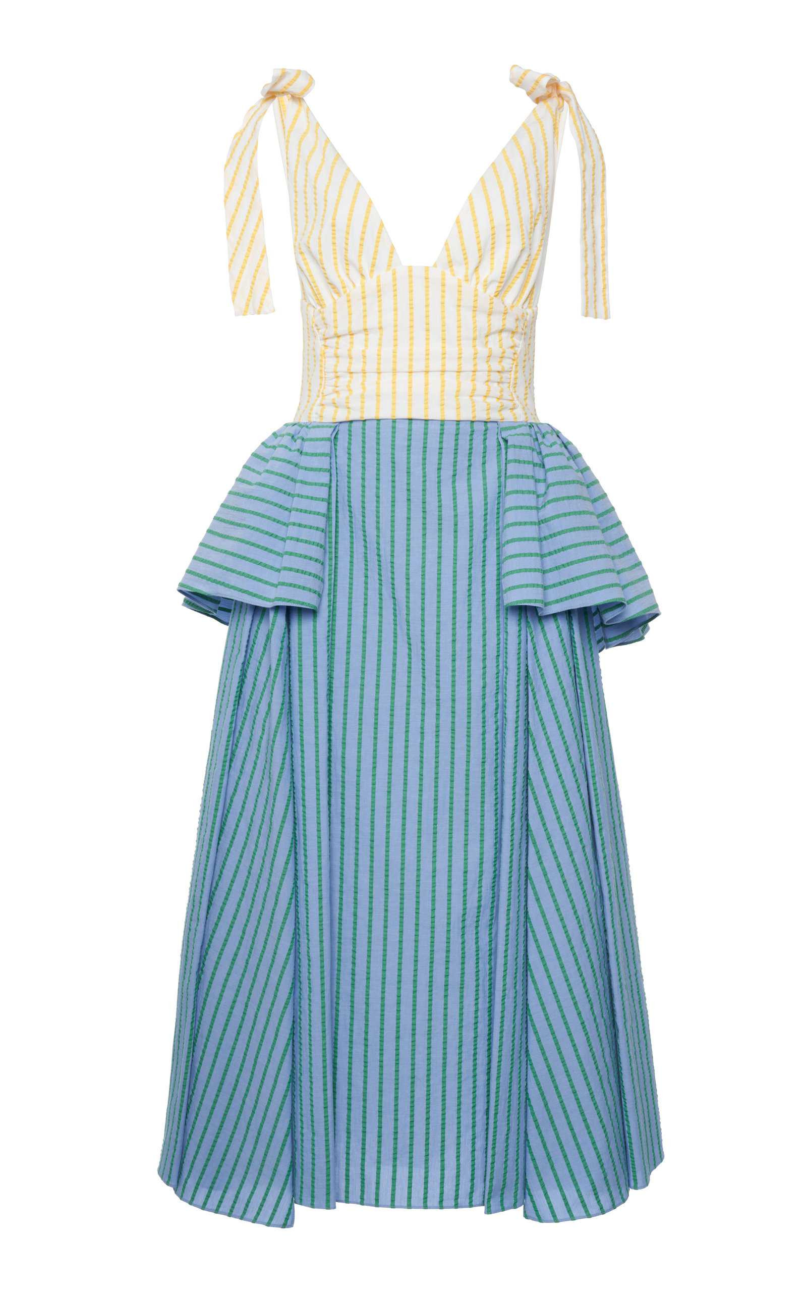 Around The Edges Striped Cotton Midi Dress | Moda Operandi (Global)