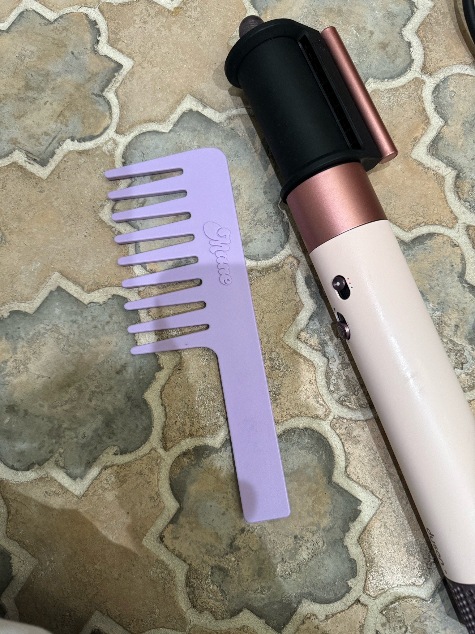 Nothing super special about the brush except it’s cute lol I do like how wide of a tooth it is but i grabbed during Sephora sale. And I got the new Dyson. Here are thoughts 
1. I do think more smooth hair drying than my normal Dyson dryer.

2. Hair looks healthier and shinier. 

3. Still need to try curl wands on me but they worked sooo good on Lenny 

Jury is still out but I’m 60% sold and 40% need to try the rest of the tools it came with 

#LTKbeauty #LTKstyletip #LTKGiftGuide