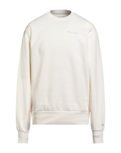 Champion Man Sweatshirt Cream Size M Organic cotton, Recycled polyester, Cotton, Elastane | YOOX (US)