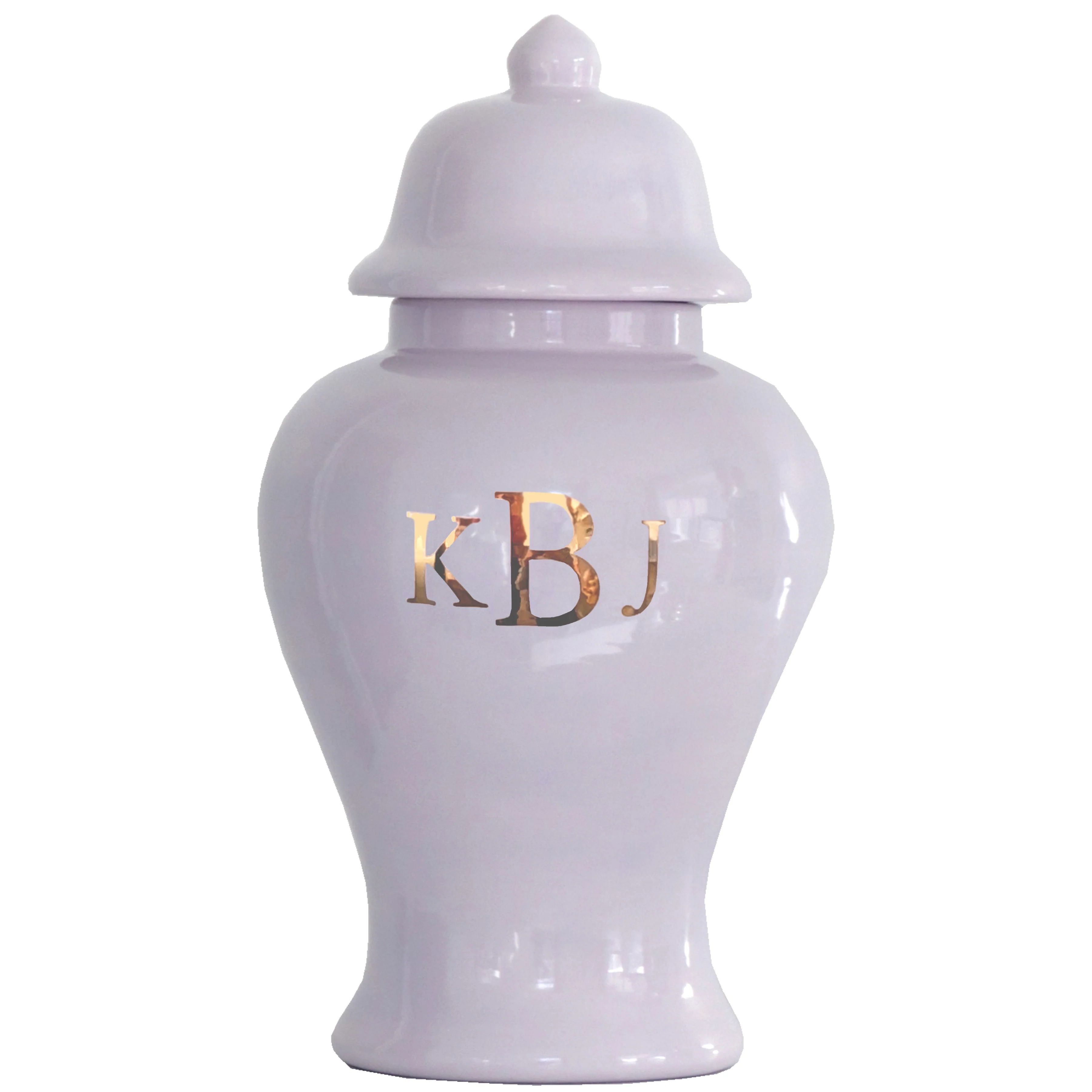 Classic Monogram Ginger Jars in Light Lavender | Ruby Clay Company
