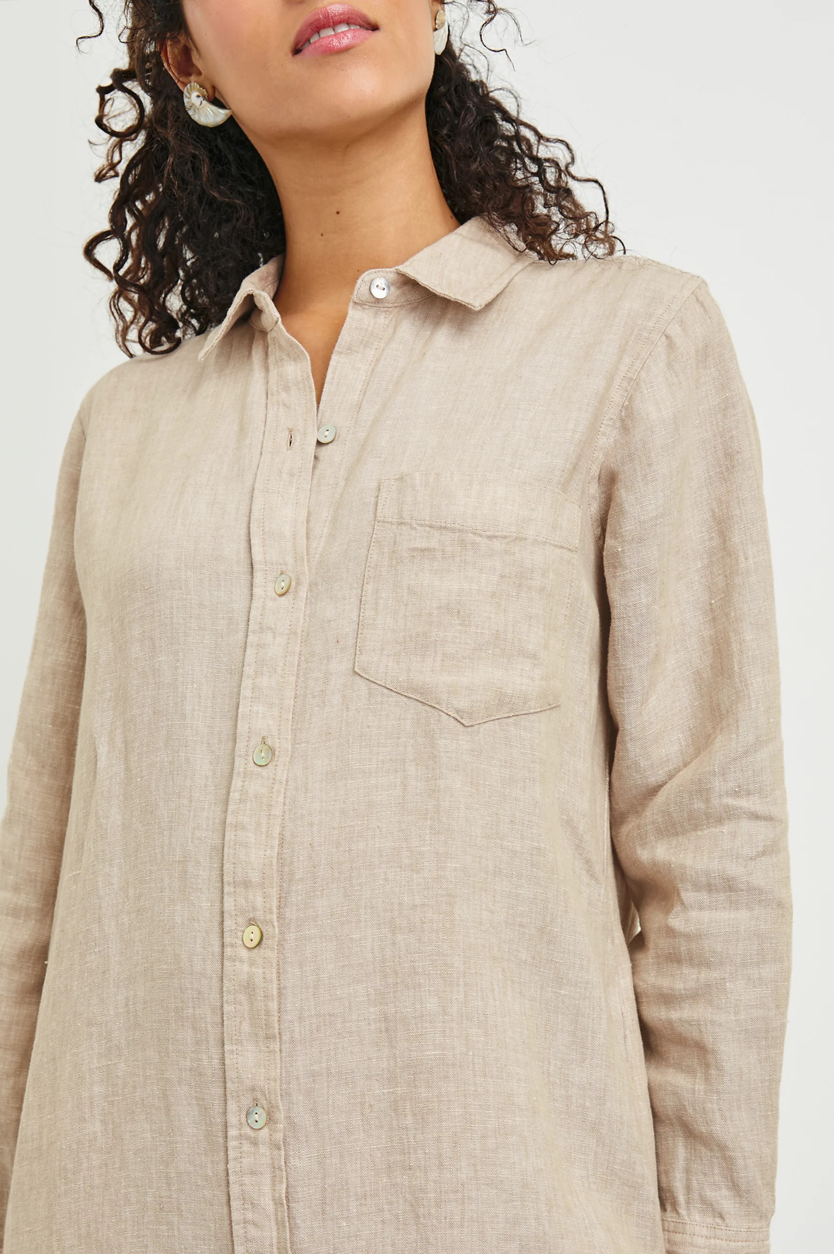 VAL SHIRT DRESS - HEATHERED FLAX | Rails