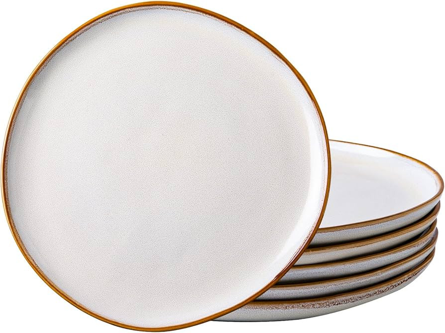 AmorArc Ceramic Dinner Plates Set of 6, 10.5 Inch Handmade Reactive Glaze Stoneware Plates, Large Ru | Amazon (US)