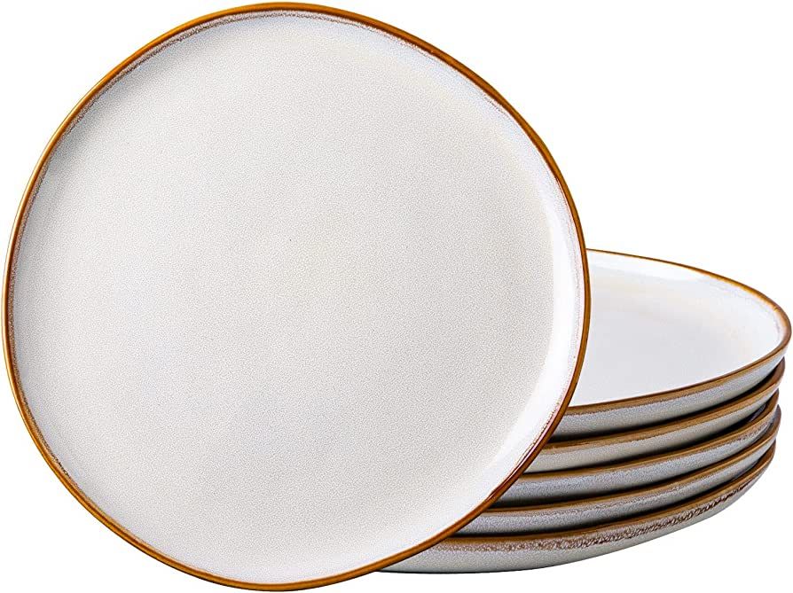 AmorArc Ceramic Dinner Plates Set of 6, 10.5 Inch Handmade Reactive Glaze Stoneware Plates, Large Ru | Amazon (US)