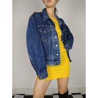 The Dark Diesel Denim | Vintage Dark Blue Denim Wash Trucker Jeans Jacket Designer M | Etsy (US)