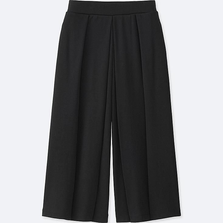 UNIQLO Women's Jersey Cropped Flare Wide Pants, Black, XS | UNIQLO (US)