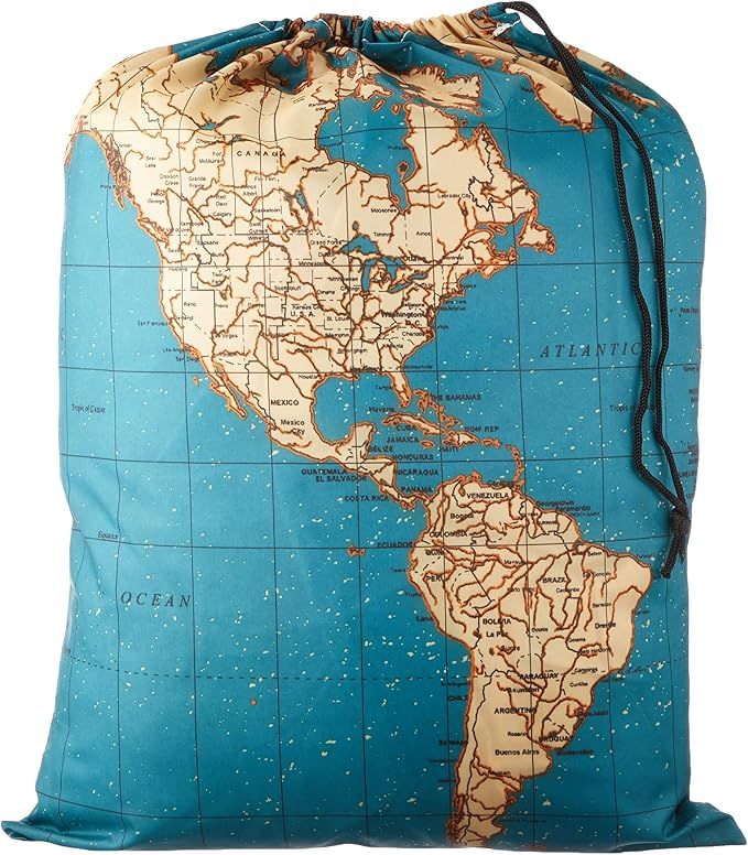 Kikkerland Travel-Size Laundry Bag, World Map | Amazon (US)