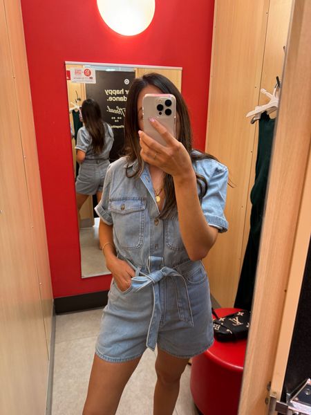 an amazing denim romper at target! Wearing a size 6 

The perfect little outfit for summer, trips, pool, etc! 

#LTKStyleTip #LTKTravel #LTKSwim