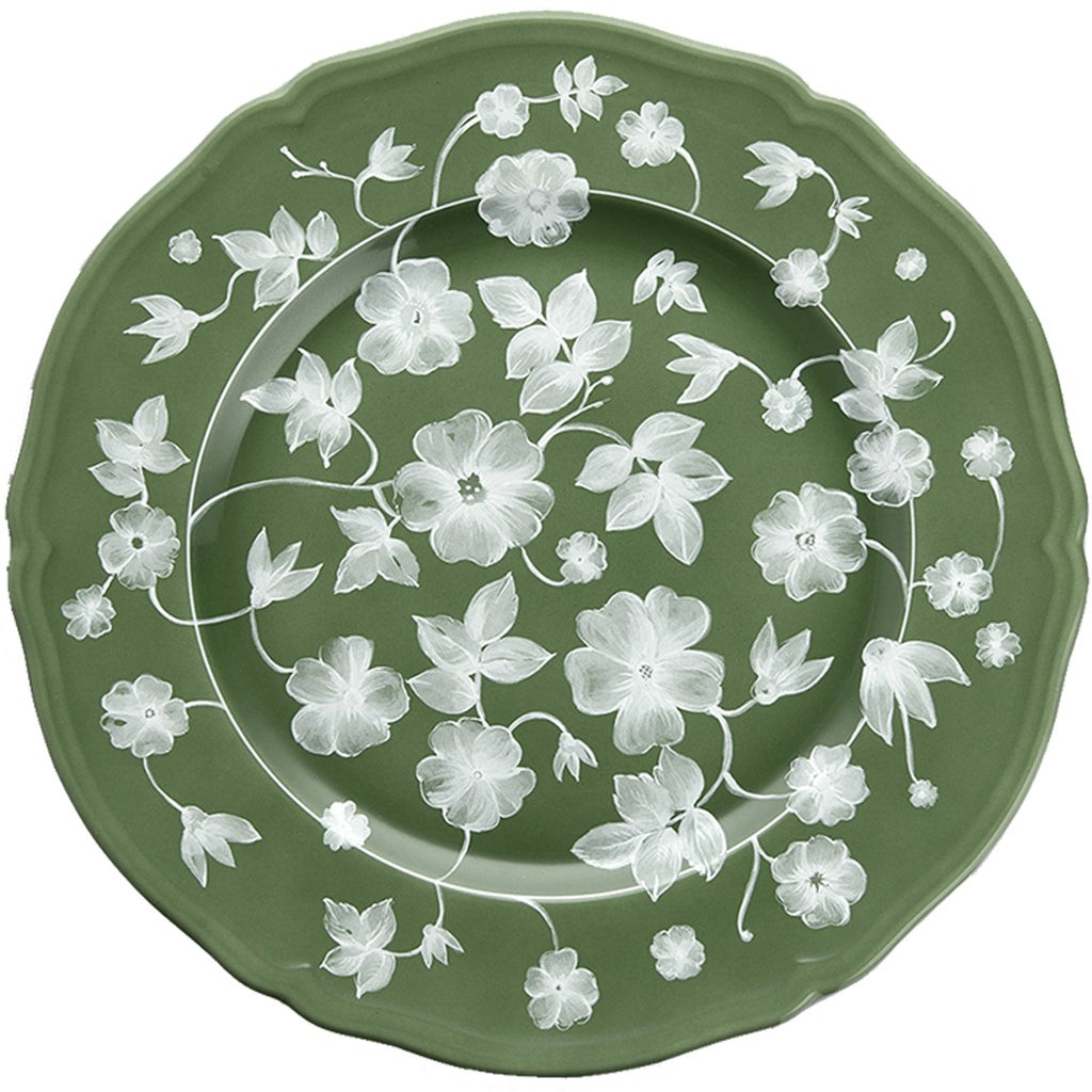 Ginori Floral Charger Green | Cabana Magazine