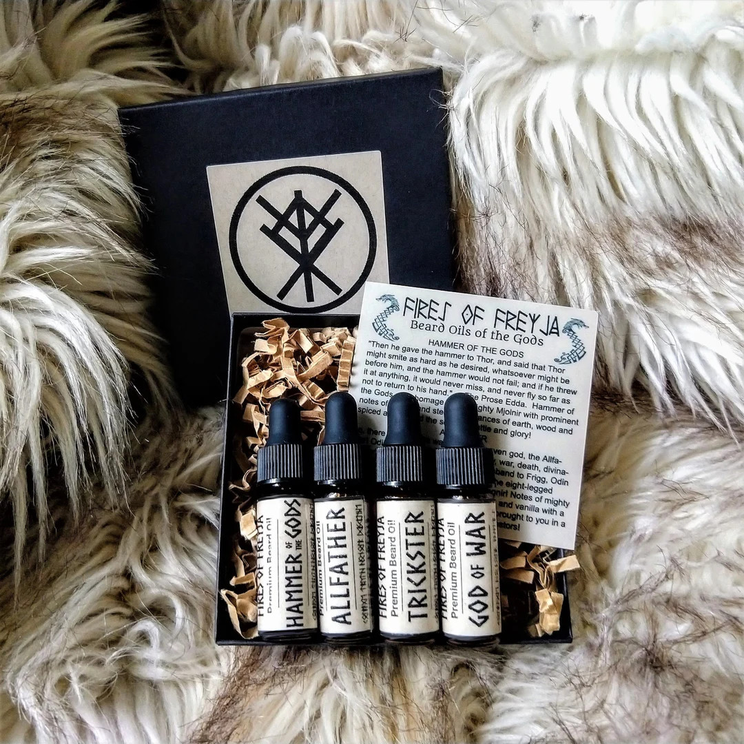 Beard Oils of the Gods Sampler, Viking Inspired Beard Oil, Handmade Gift Under 20, Stocking Stuff... | Etsy (US)