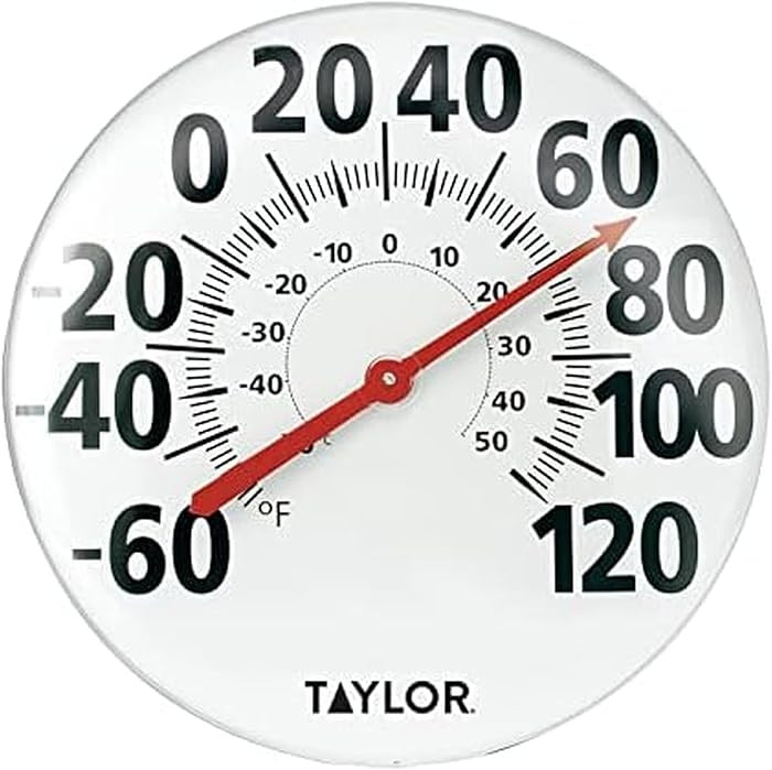 Taylor Extra Large Metal Wall Indoor Outdoor Thermometer, Easy to Read Numbers for Patio, Pool, a... | Amazon (US)