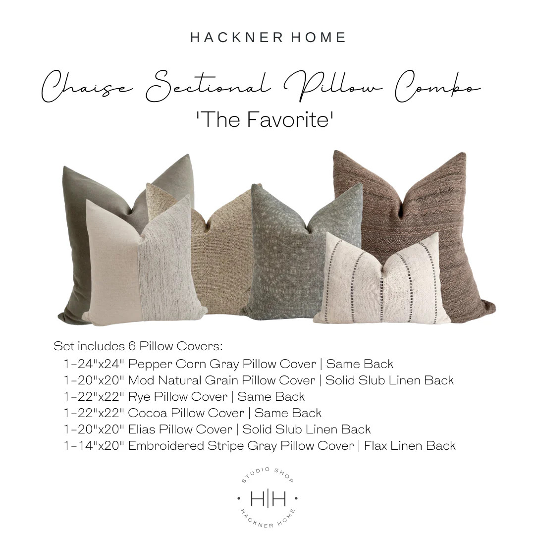Sectional Chaise Sofa Pillow Combo | 'The Favorite' | Hackner Home (US)