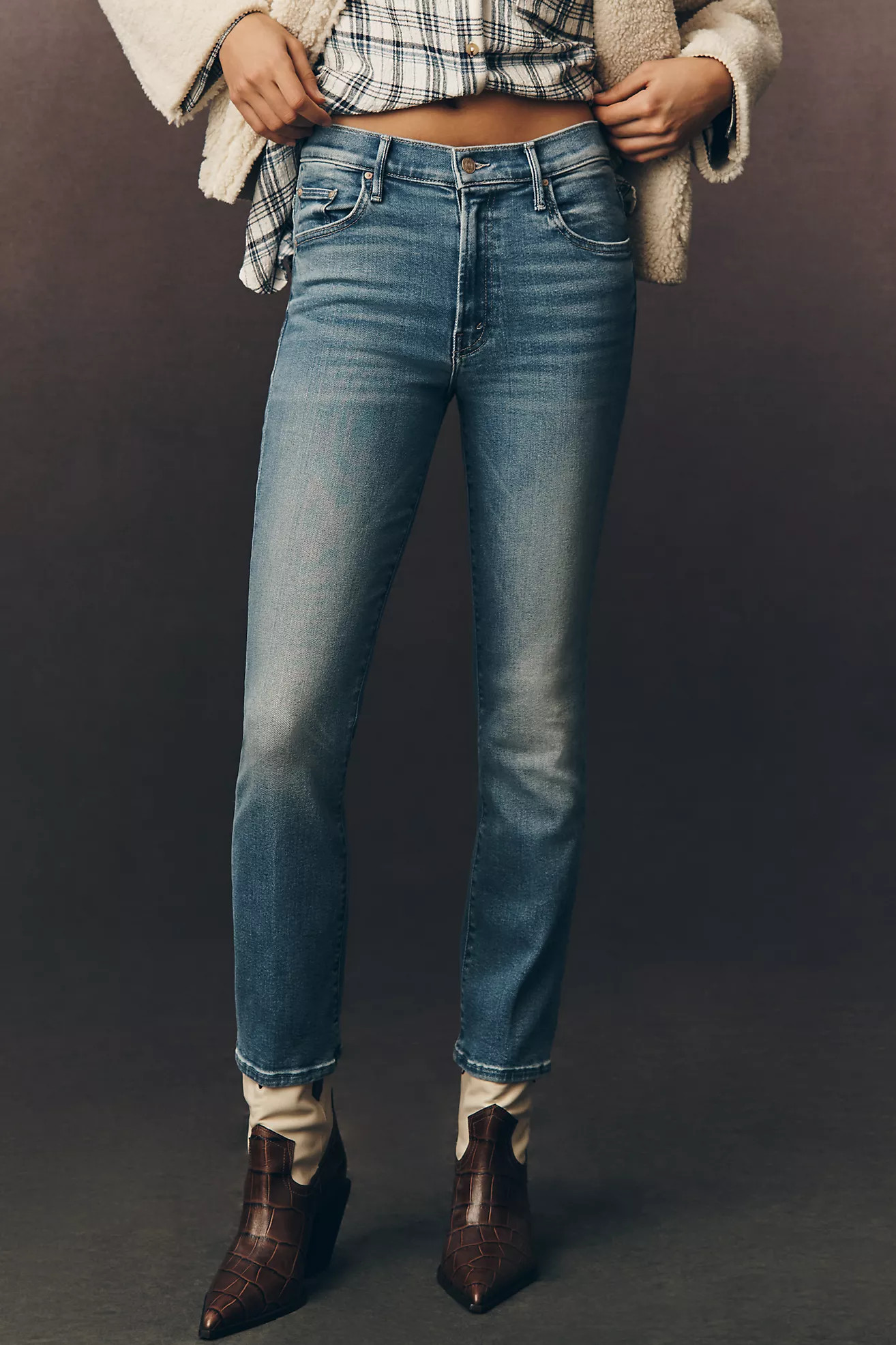 MOTHER The Insider Ankle High-Rise Bootcut Jeans | Anthropologie (US)