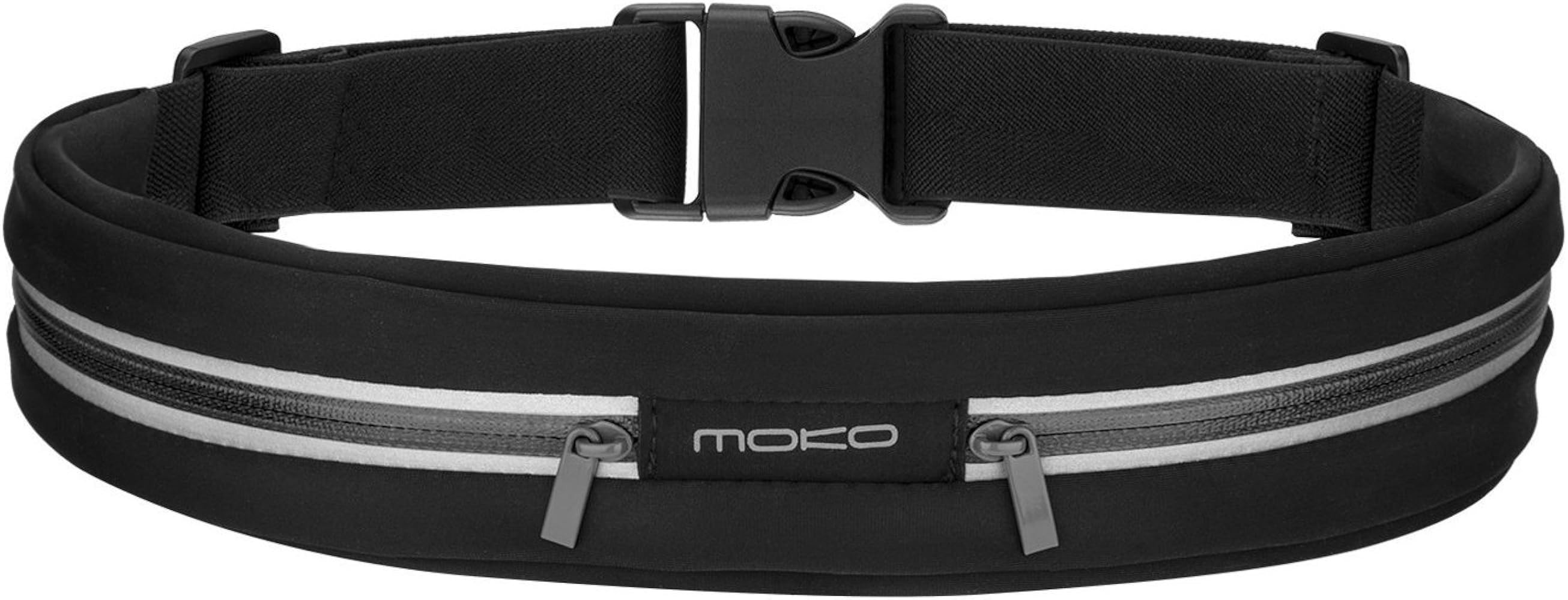 MoKo Sports Running Belt,Outdoor Dual Pouch Sweatproof Reflective Slim Waist Pack,Fitness Workout... | Amazon (US)