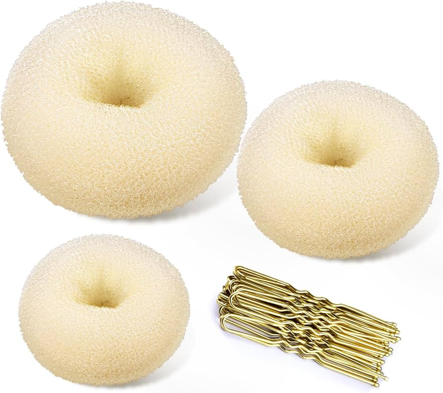 TsMADDTs Donut Bun Maker, 3pcs Hair Styler with Bobby Pins Blonde, 20pcs Doughnuts Sock Bun Ring | Amazon (US)