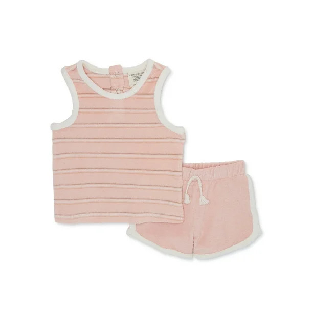 easy-peasy Baby's Terry Cloth Tank Top and Dolphin Shorts Outfit Set, 2-Piece, Sizes 0M-24M | Walmart (US)
