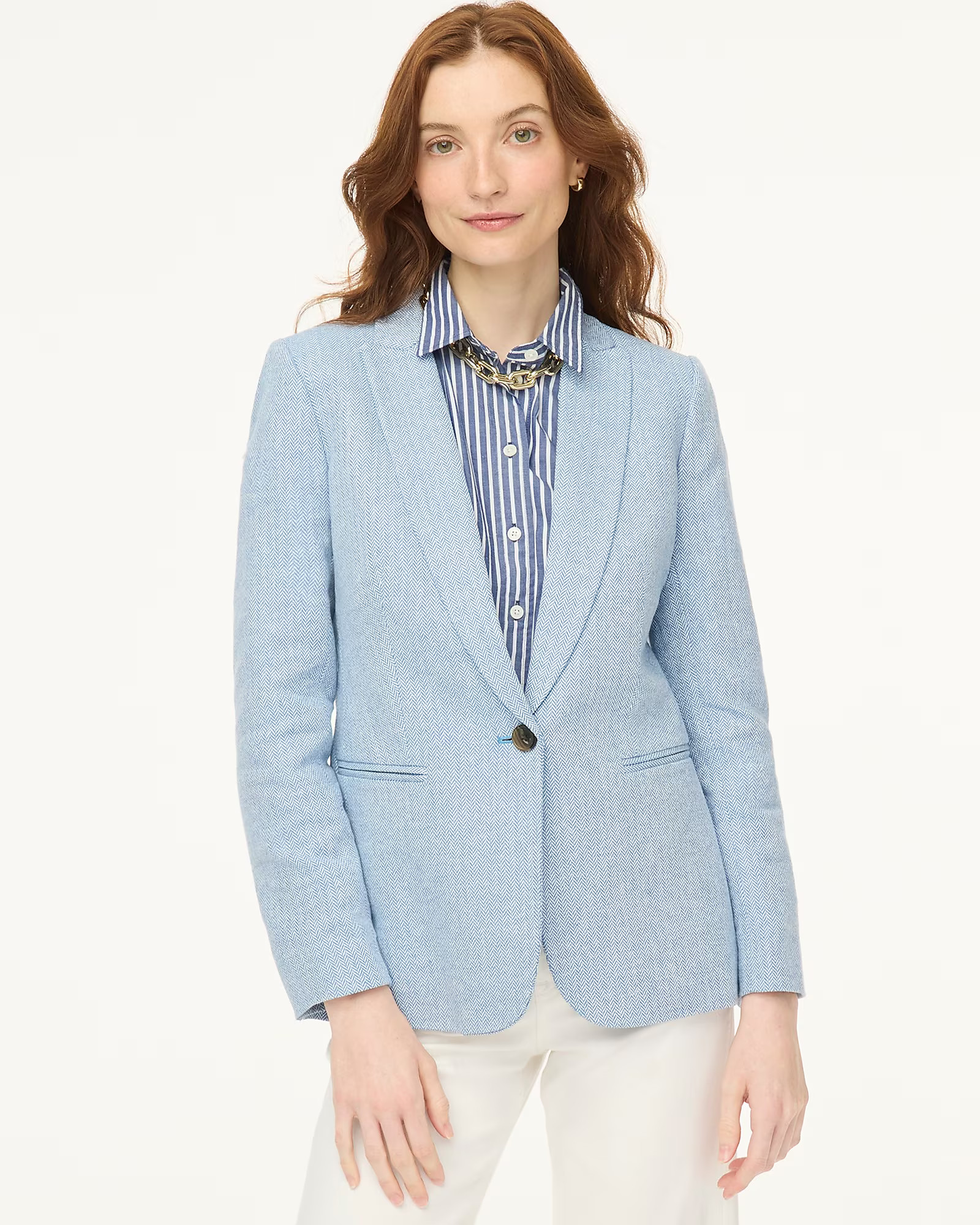 Petite herringbone one-button Holland blazer | J.Crew Factory