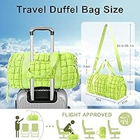 Quilted Travel Duffle Bag Gym Bag for Women,Large Puffer Duffle Weekender Bag with Compartment,Wo... | Amazon (US)