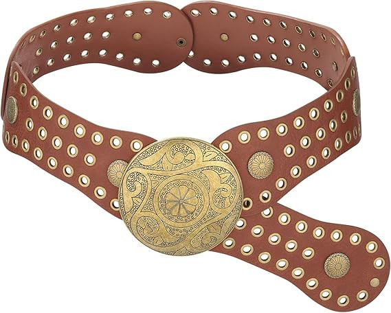 AWAYTR Wide Western Belts for Women - Cowgirl Belt with Vintage Concho Buckle Boho Country Belt f... | Amazon (US)