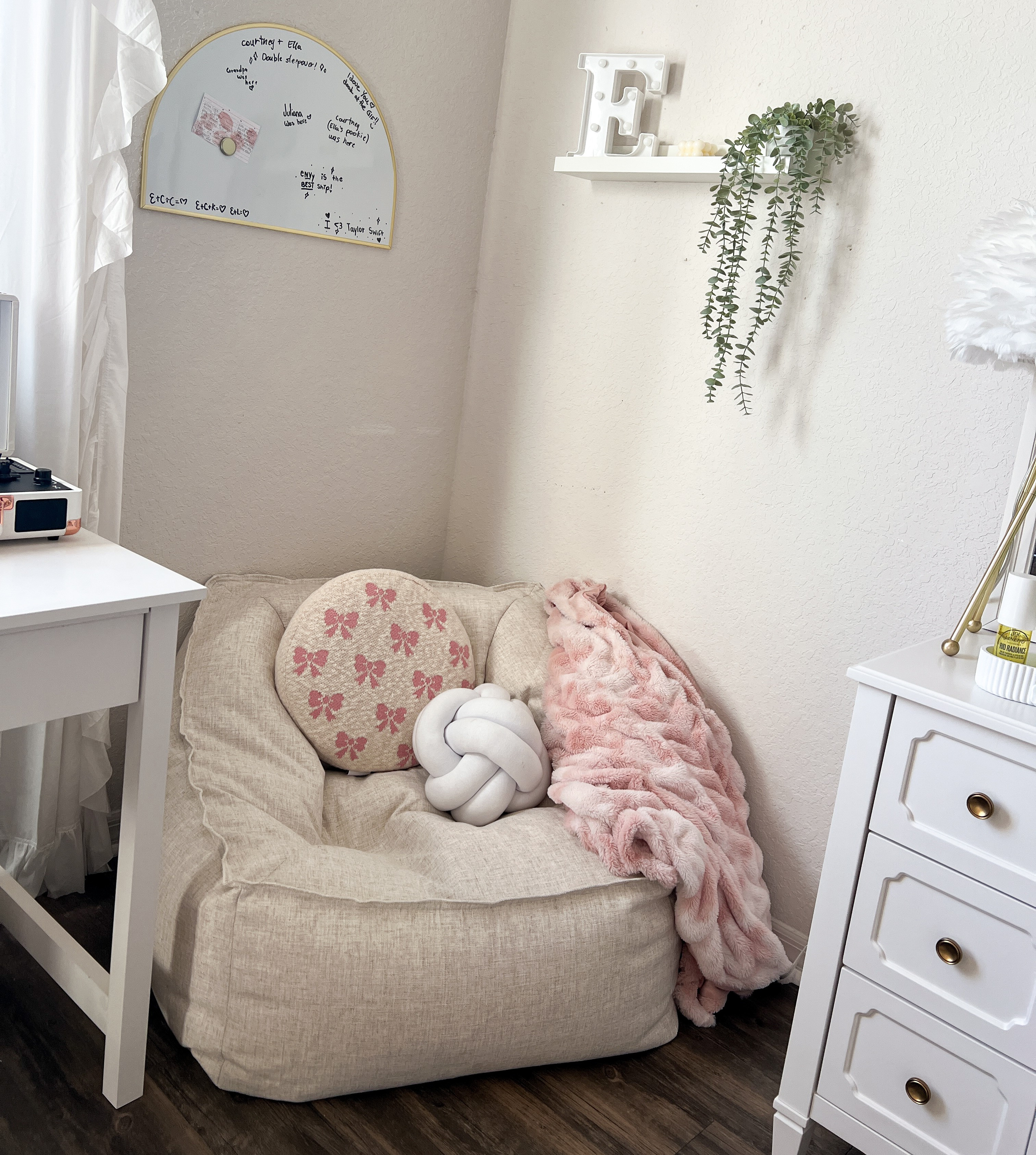 Ella’s fave hangout spots! ☁️ This PBTeen hang-around-chair is soft, stylish, and cozy, and her NEW lounger is a dream (Seriously, I might steal it. 😂) Linked the exact chairs, SOFTEST blanket and stuffed animal to complete the vibe.
🛋️ Would your tween love this in their room? #TweenRoomFurniture #PBTeenStyle #CozyRoomVibes #TweenRoomInspo #KidsRoomDecor 

 

#LTKHome #LTKKids #LTKFamily