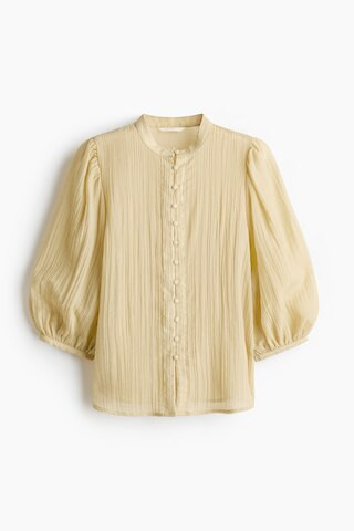 H & M - Balloon-Sleeved Blouse - Yellow | H&M (US + CA)