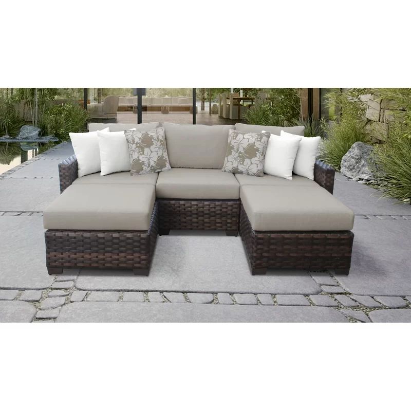River Brook 98'' Wide Outdoor U-Shaped Patio Sectional with Cushions | Wayfair North America