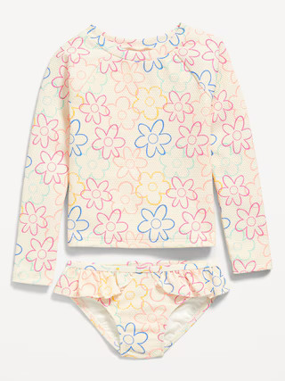 Printed Rashguard Top and Ruffled Bikini Swim Set for Toddler & Baby | Old Navy (US)