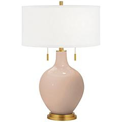 Color Plus Toby Brass 28" Italian Coral Pink Table Lamp | Lamps Plus