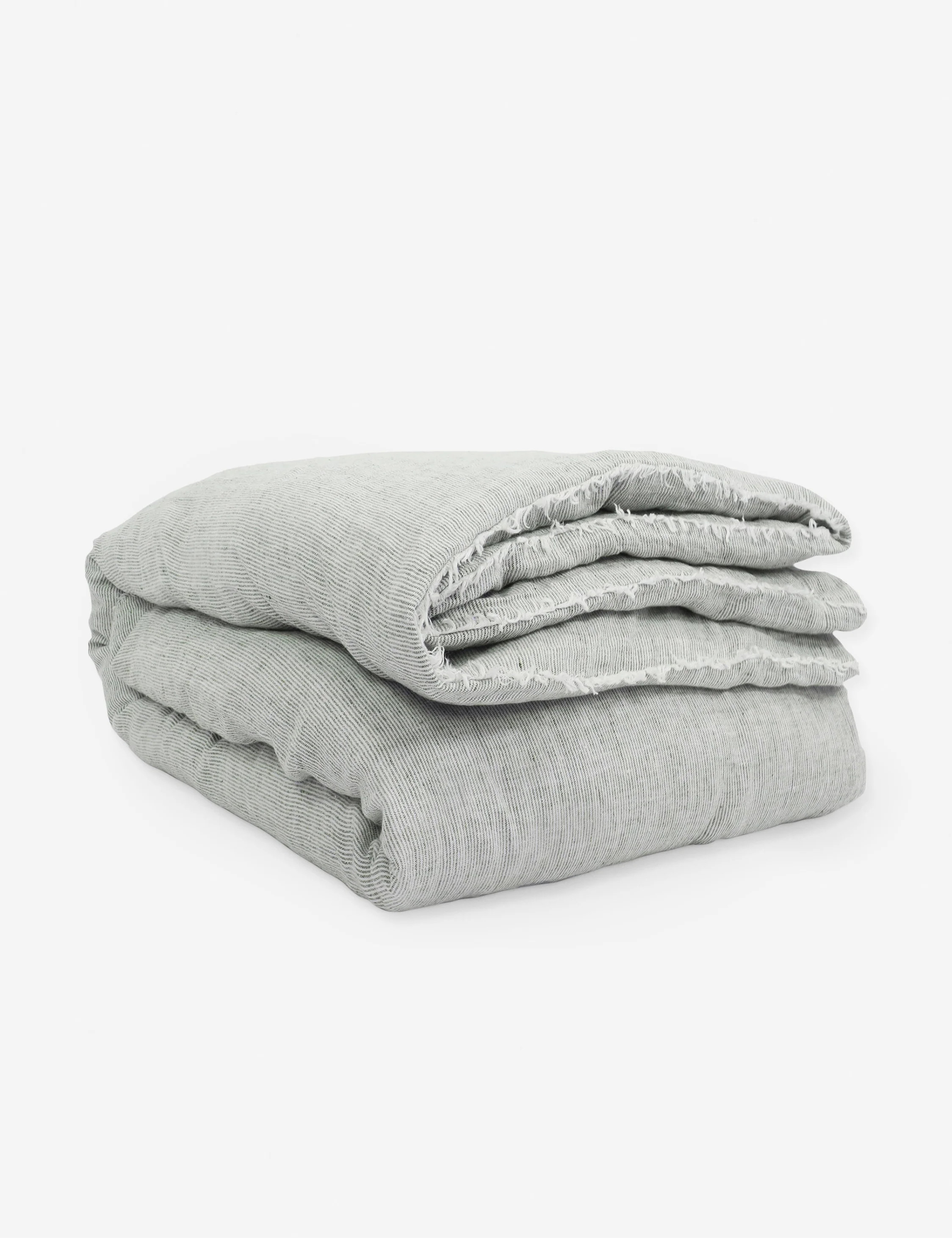Logan Linen Duvet by Pom Pom at Home, Olive Twin | Lulu and Georgia 