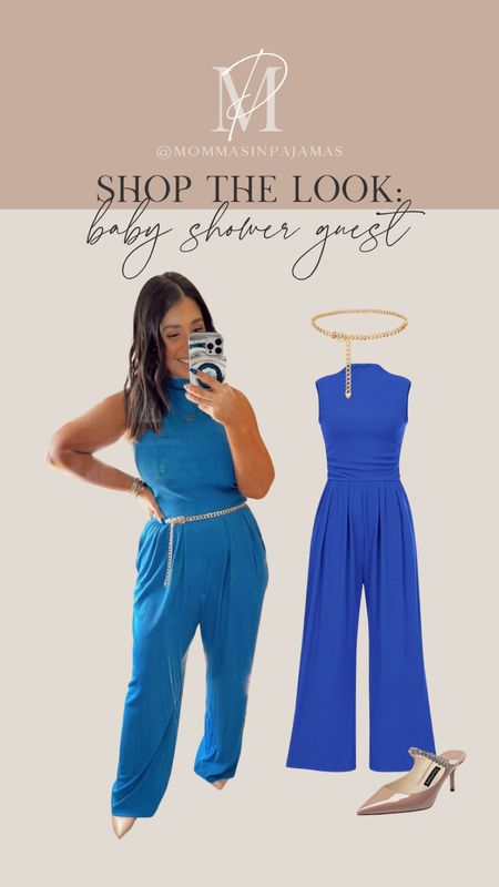 Baby shower guest outfit inspiration! This jumpsuit is big bust friendly and suitable for any occasion. I'm 5’ and a 34DDD for reference! jumpsuit, petite friendly jumpsuit, big bust friendly jumpsuit, baby shower look, baby shower outfit, party look

#LTKstyletip #LTKSeasonal #LTKbaby