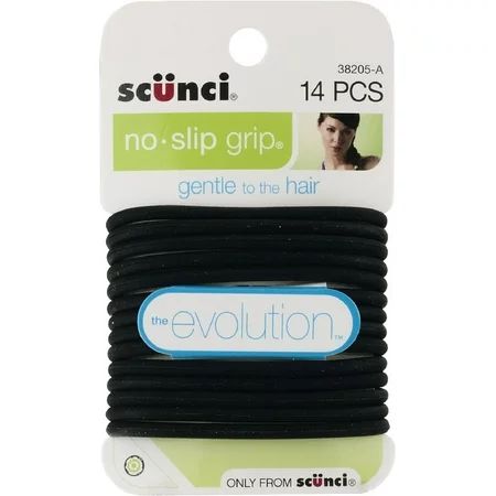 Scunci No-Slip Grip The Evolution Hair Ties Black 14 Ea (Pack of 2) | Walmart (US)