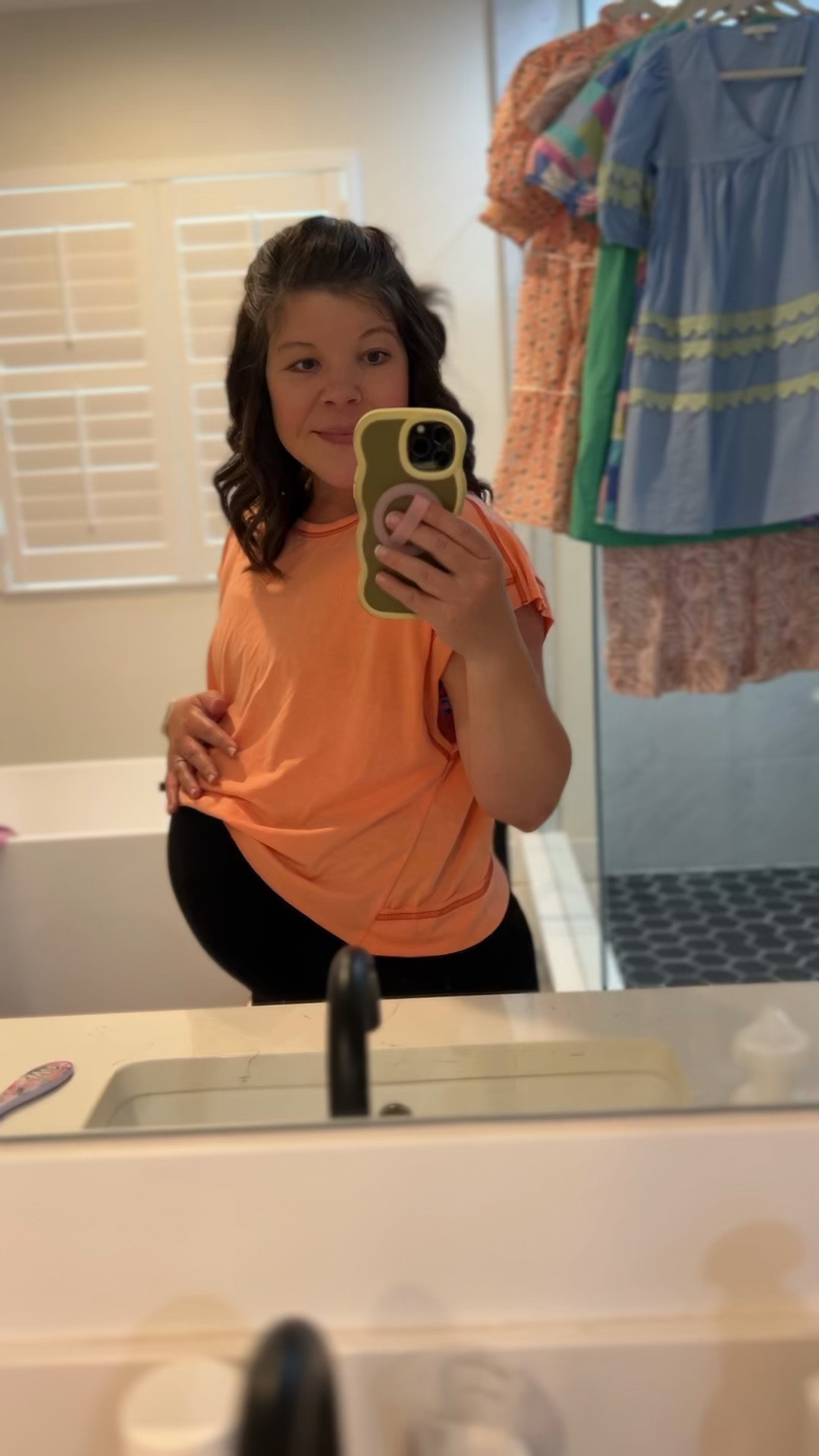 Wearing a medium in this tee
Medium in the maternity biker shorts 

#LTKActive #LTKootd #LTKBump
