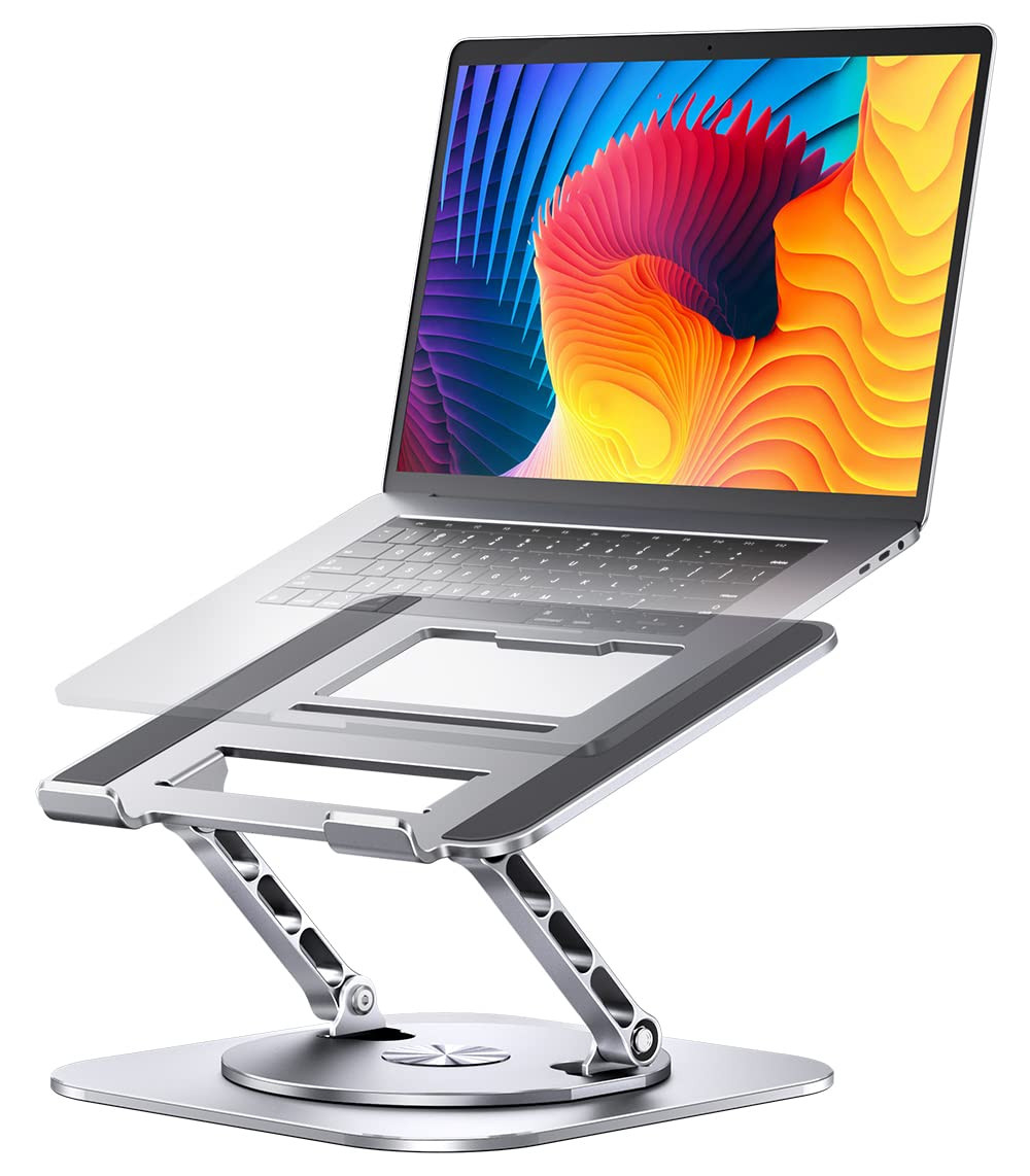 Adjustable Computer Stand with 360 Rotating Base, Ergonimic Foldable Laptop Riser for Desk Compat... | Amazon (US)
