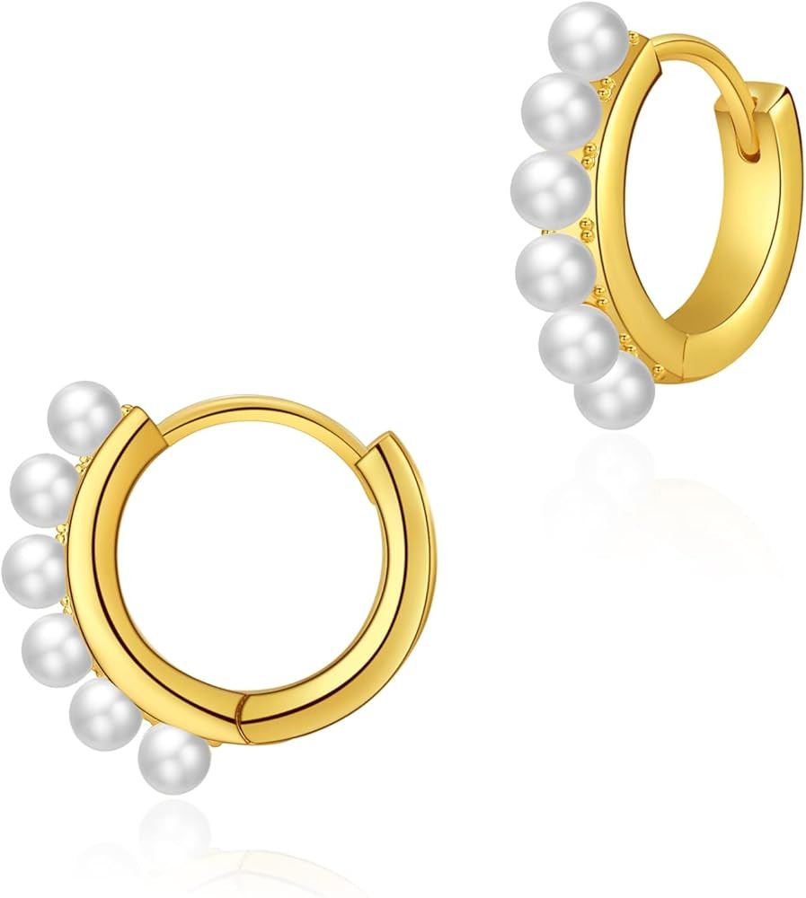 MRSXIA Huggie Earrings for Women Gold Hoop 18K Gold Filled Small Simple Delicate Hypoallergenic E... | Amazon (US)