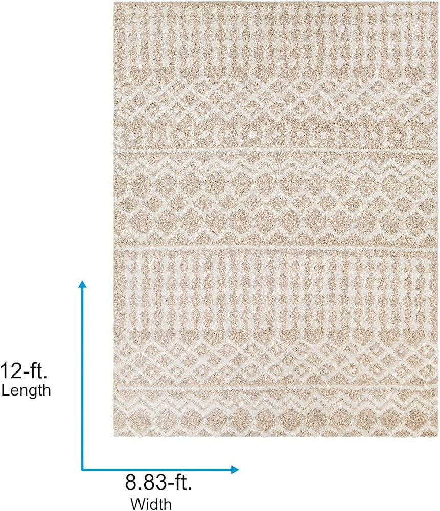 Livabliss Hapsburg Moroccan Shag Area Rug, 8'10" x 12', Beige | Amazon (US)