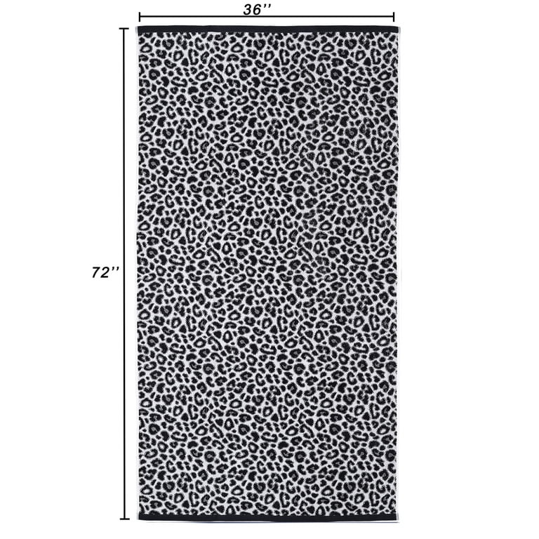 Mainstays Oversized Cotton Blend Beach Towel, 72 x 36 in, Leopard Beige | Walmart (US)