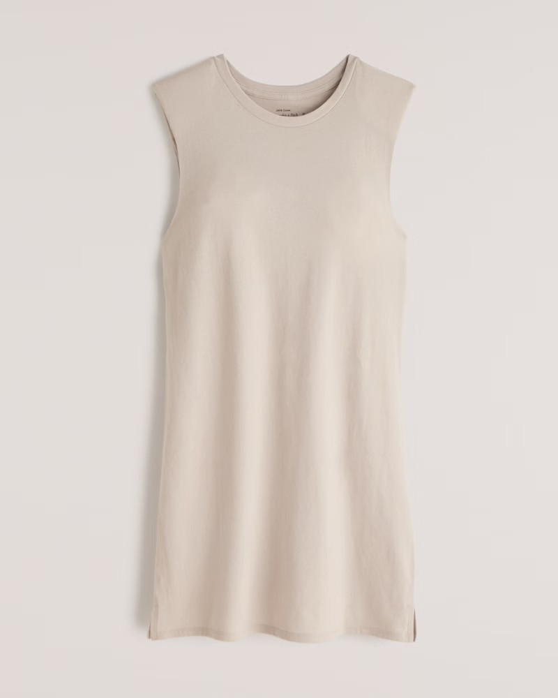 Triangle Shoulder Knit T-Shirt Dress | Abercrombie & Fitch (US)